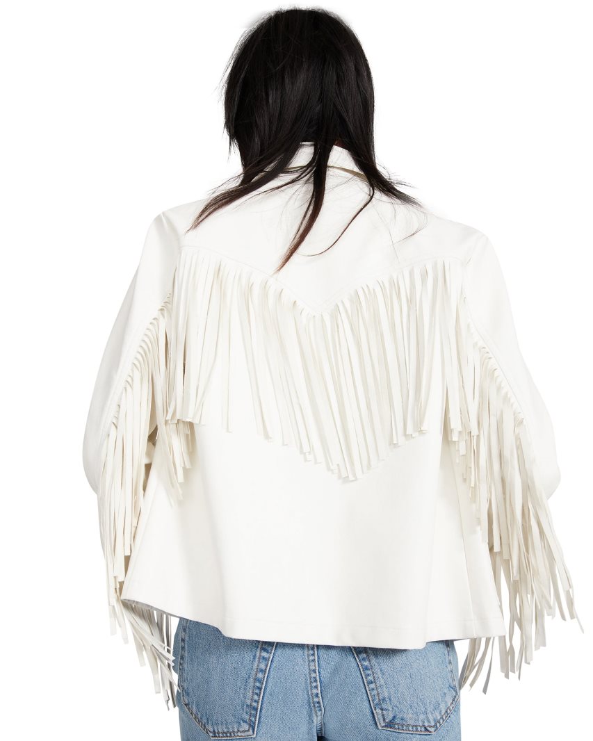 White Steve Madden Fringe Women's Jackets | PH 0973AMH